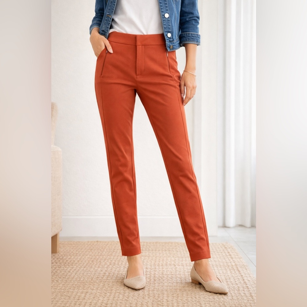 Athleta Stellar Skinny Trouser | Size 2 Tall | Terracotta/Rust